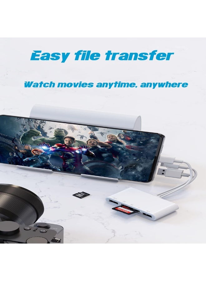 fantasize 5-in-1 Memory Card Reader, USB OTG Adapter for i-Phone/i-Pad, USB C and USB A Devices with Micro SD and SD Card Slots, SDHC/SDXC/MMC, Plug Play for iOS Android - Image 4